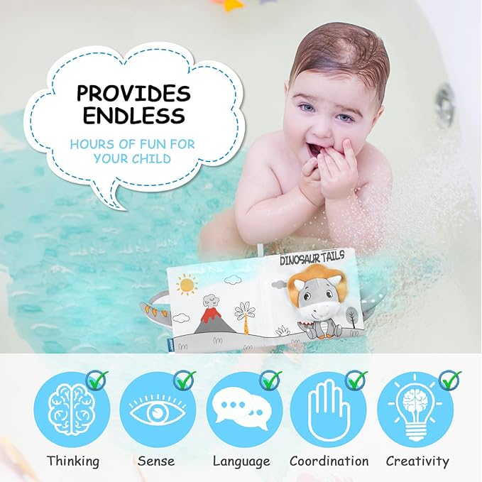 Soft Baby Books Toys, Newborn Crinkle Book 3D Baby 0-6 Months