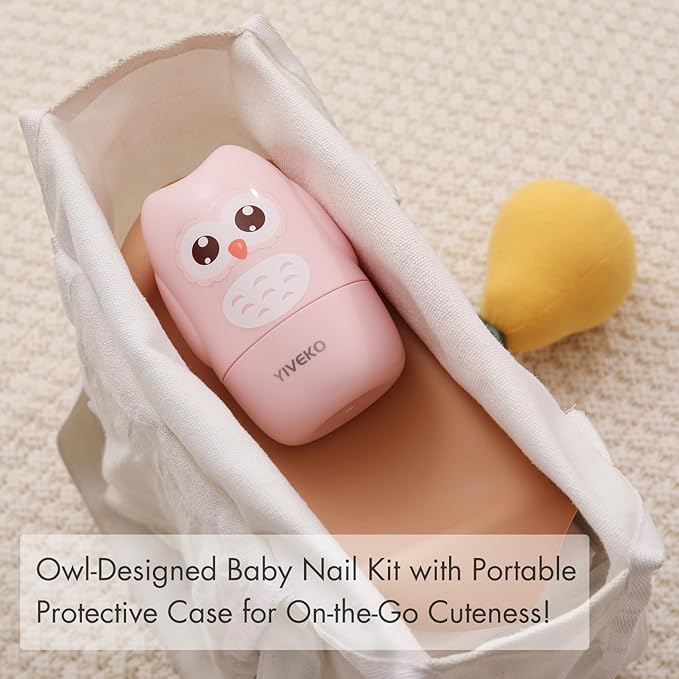 Baby Nail Kit, 4-in-1 Baby Nail Care Set with Cute Case, Baby Nail Clipper, Scissor, Nail File & Tweezer, Baby Manicure Kit and Pedicure kit for Newborn, Infant, Toddler, Kids-Owl Blue