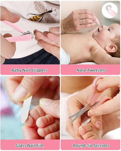 Baby Grooming and Health Kit, Lictin Safety Care Set, Newborn Nursery Health Care Set with Hair Brush,Comb,Nail Clippers and More for Newborn Infant Toddlers Baby Girls
