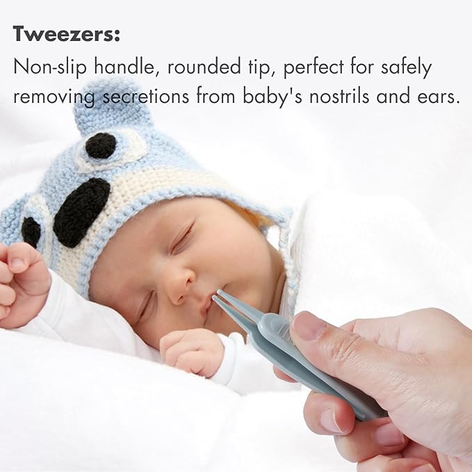 Baby Nail Kit, 4-in-1 Baby Nail Care Set with Cute Case, Baby Nail Clipper, Scissor, Nail File & Tweezer, Baby Manicure Kit and Pedicure kit for Newborn, Infant, Toddler, Kids-Owl Blue