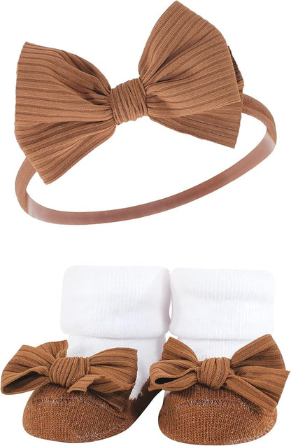 Hudson Baby Girl's Headband and Socks Giftset