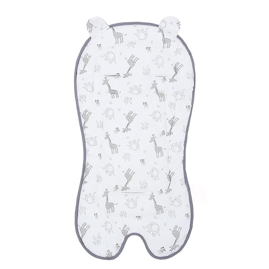 Miracle Baby Car Seat Insert Universal Breathable Baby Stroller Cushion Reversible 3D Air Mesh Cotton Stroller Mat for CarSeat, Buggy, Carrycot, High Chair （Giraffe）