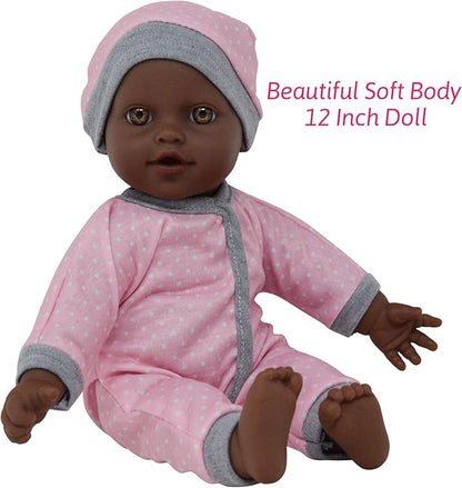 African American Doll Travel PlaySet - Baby Doll Car Seat 12 Inch