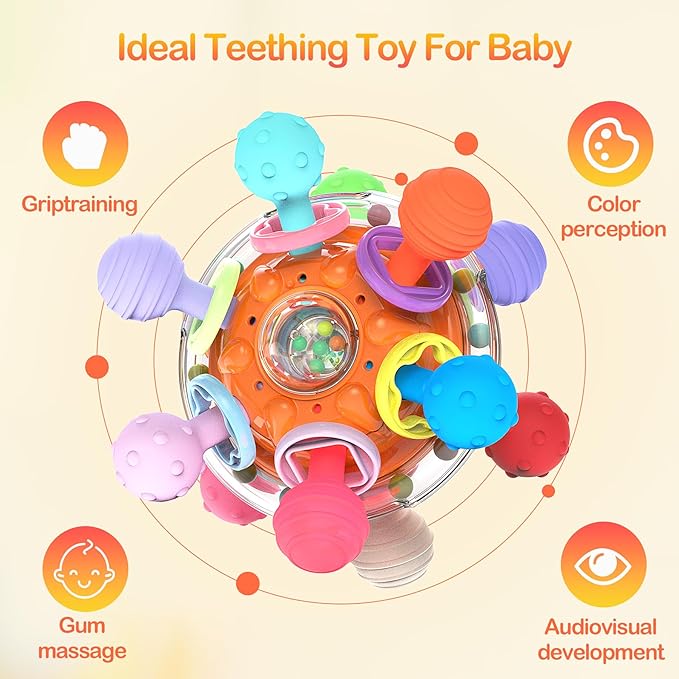 Baby Sensory Teething Toys - Infant Teethers Montessori Toys, Updated 0 3 6 9 12 18
