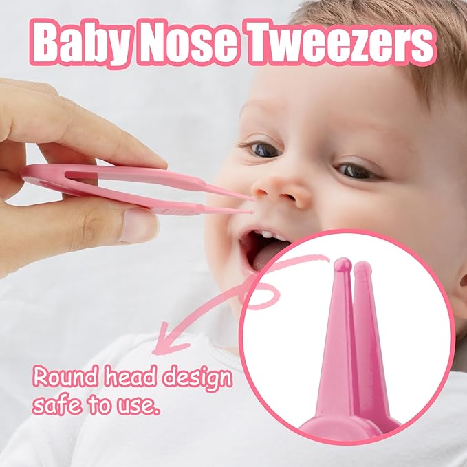 Baby Grooming Kit, Infant Safety Care Set with Hair Brush Comb Nail Clipper Nasal Aspirator,Baby Essentials Kit for Newborn Girls Boys, Pink-24- in-1