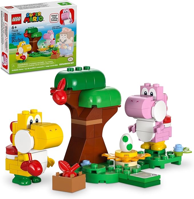 LEGO Super Mario Yoshis’ Egg-cellent Forest Expansion Set, Super Mario Collectible Toy for Kids 2 Brick-Built 6 and 71428