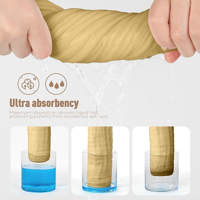 Yoofoss Muslin Burp Cloths for Baby 10 Pack 100% Cotton 20''X10'' Super