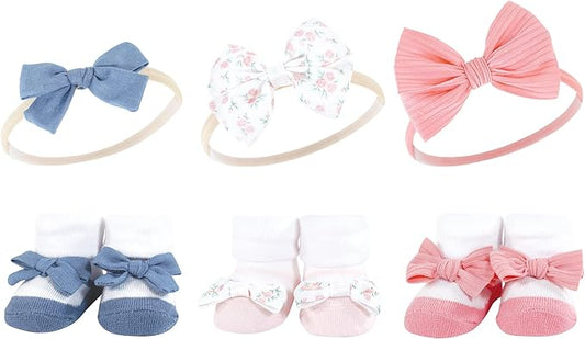 Hudson Baby Girl's Headband and Socks Giftset
