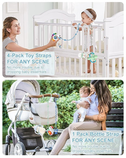 Toy Straps for Baby, boy-3pcs Adjustable Toy Holder for Stroller Accessories (boy-3 Pack)