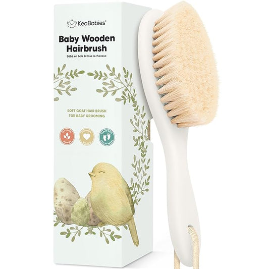 Soft Goat Bristles Brush for Infant and Toddler Scalp Grooming - Cradle Cap Brush, Perfect for Newborns