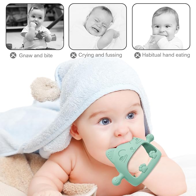 2 Pack Baby Teether Toys,Silicone Teething Toys for Babies 0-6 Months 0-6 Months,Ideal