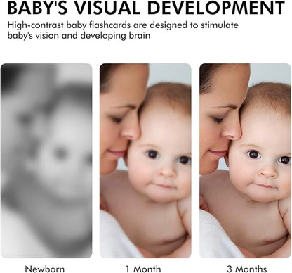 Baby Flash Cards Black and White Cards for 0-3 Months, High Contrast Baby Toys for Newborn