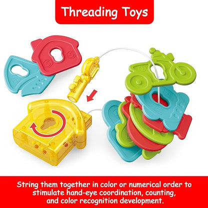 4 in 1 Montessori Sensory Learning Toy - Baby Rattle 0-6 Month 6-12 Months 1 Year 1-3 -