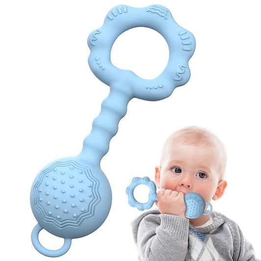 Teethers for Babies 6-12 Months, Rattles for Babies 0-6 Months 2-in-1 Rattle