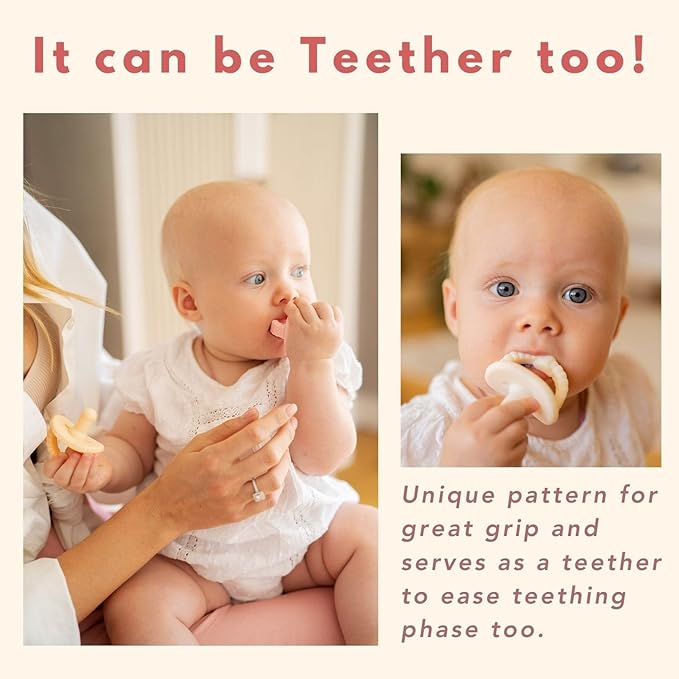 NatureBond Baby Pacifier Soother Silicone Binky Newborn Teether Pacifiers 2 in 1, Curved for Comfort | Hygiene Cover (0-6 Months