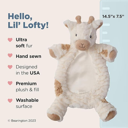 Bearington Lil' Lofty 13 Inch Giraffe Security Blanket for Babies - Giraffe Lovey