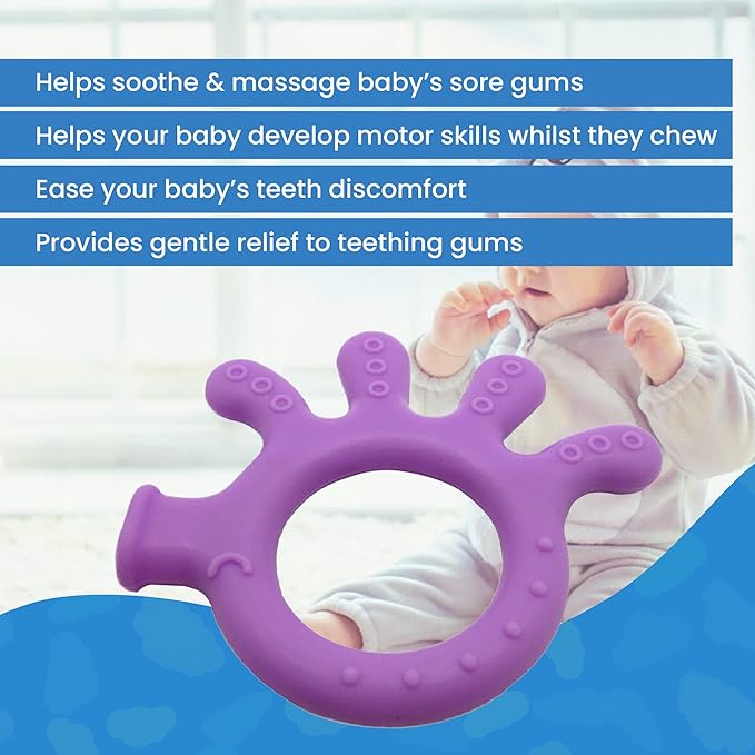 Silicone Finger Teether Toy - Handheld Teething Relief for Girls & Boys