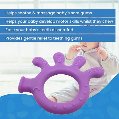 Silicone Finger Teether Toy - Handheld Teething Relief for Girls & Boys