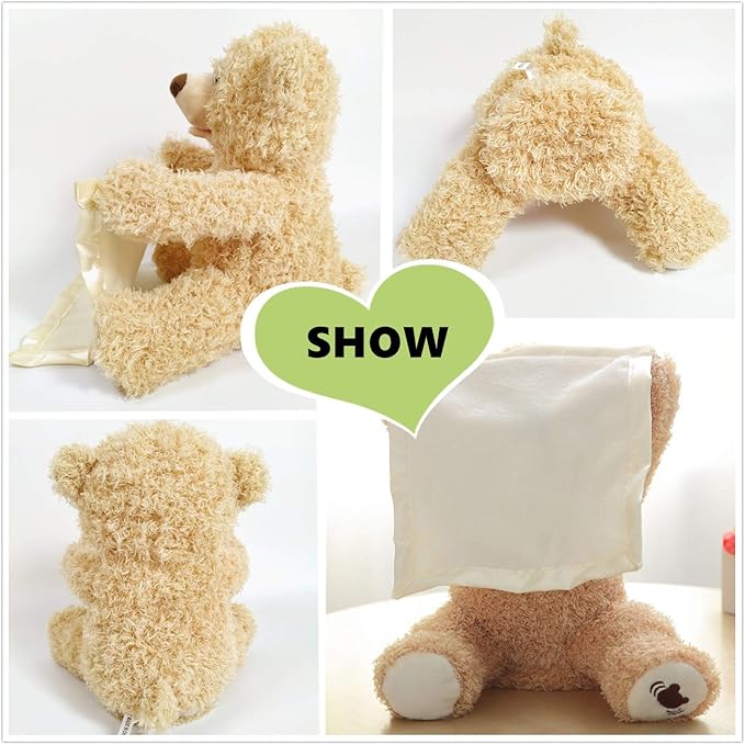 Plush Stuffed Animal Toy, Talking Teddy Bear Animated Plush Toy Dolls for Personalized Baby Birthday Gift 11.5in (Primary)