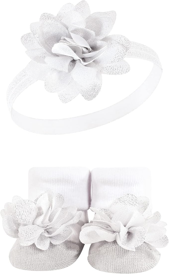 Hudson Baby Girl's Headband and Socks Giftset