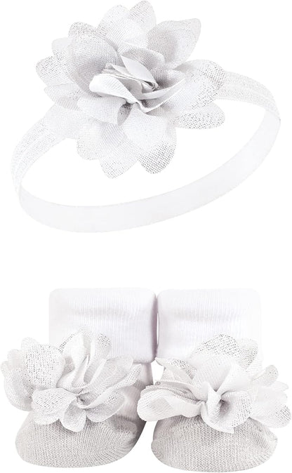 Hudson Baby Girl's Headband and Socks Giftset
