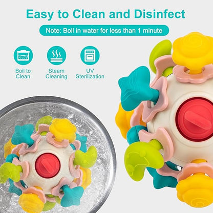 TOHIBEE Baby Montessori Sensory Toys for 0-6 6-12 Months, Food Grade Teething Toys for Babies 0 3 6 9 12 18 Months 1 2