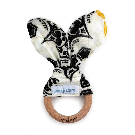 Kanga Care Baby Soft Muslin Sensory Crinkle Bunny Ear Wood