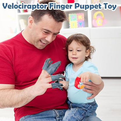 HugOutdoor New Velociraptor Dinosaur Finger Puppet Toy Cosplay Novelty Christmas
