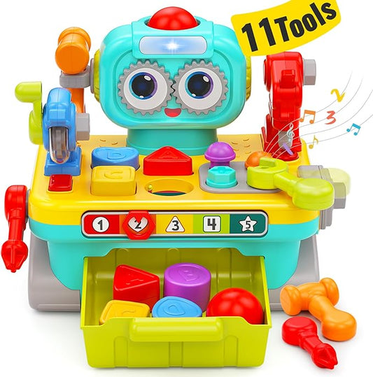 HOLA Toys for 1 Year Old Boy Toys - Robot 1 + 11-in-1 Tool 1 Year 12-18 Months