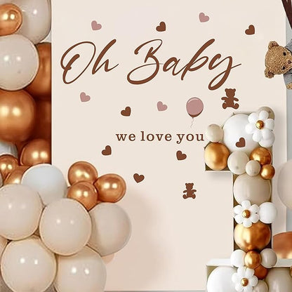 Oh Baby Party Decals Baby Shower Sign Decor for Backdrop