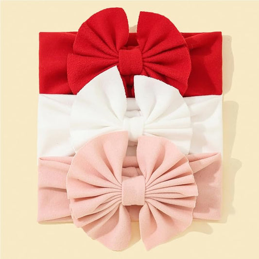 3pcs Super Stretchy Baby Girl Nylon Headbands, Soft Elastic Hairbands