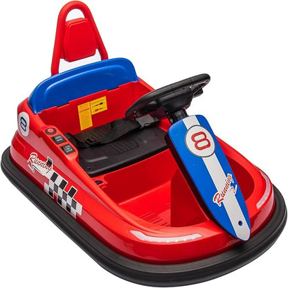 Hetoy Bumper Car for Toddlers, 6V Electric Ride On Toys for Kids 1.9 MPH 360 Degree 2-Speeds, Lights, 2-6 Years,