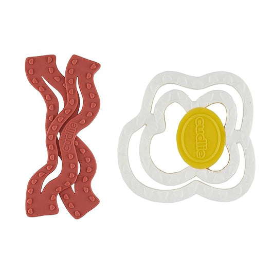 Cudlie 2-Pack Food Grade Silicone Teether - BPA Free, Fun Food Shapes for Soothing Baby's Sore Gums