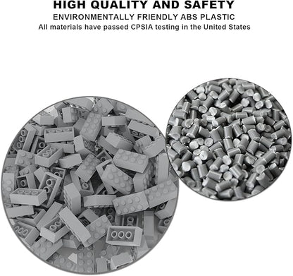 Classic Bulk Brick Block 2x4, 200 Piece Building Brick Light Gray 3001, Creative
