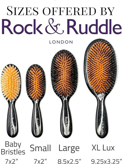 Rock & Ruddle Soft White Natural Boar Bristle Hairbrush for Babies and Young Children | Perfect for Fine Hair Detangling and Smoothing - Rose Gold