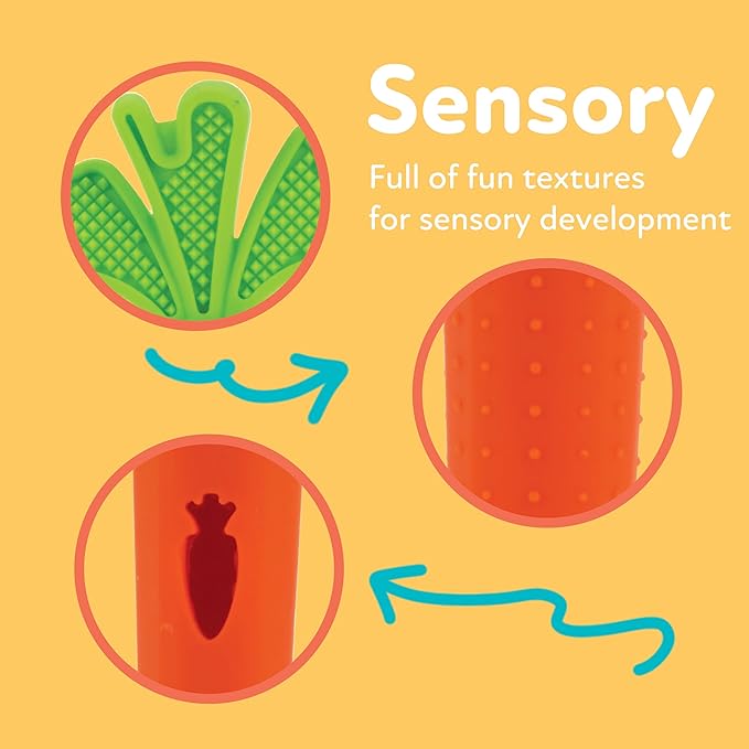 Nuby Silicone Carrot Tube Teether - Baby Teething Toy 3+ Months