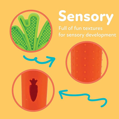 Nuby Silicone Carrot Tube Teether - Baby Teething Toy 3+ Months