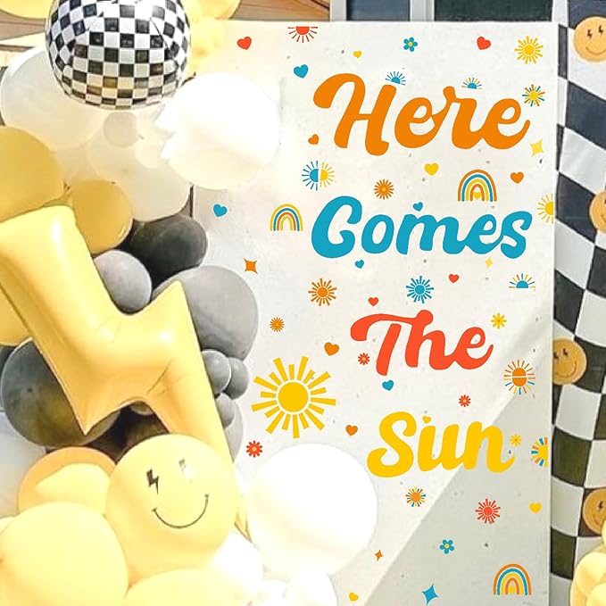 Here Comes The Sun Backdrop Decals Gender Reveal Party Decals