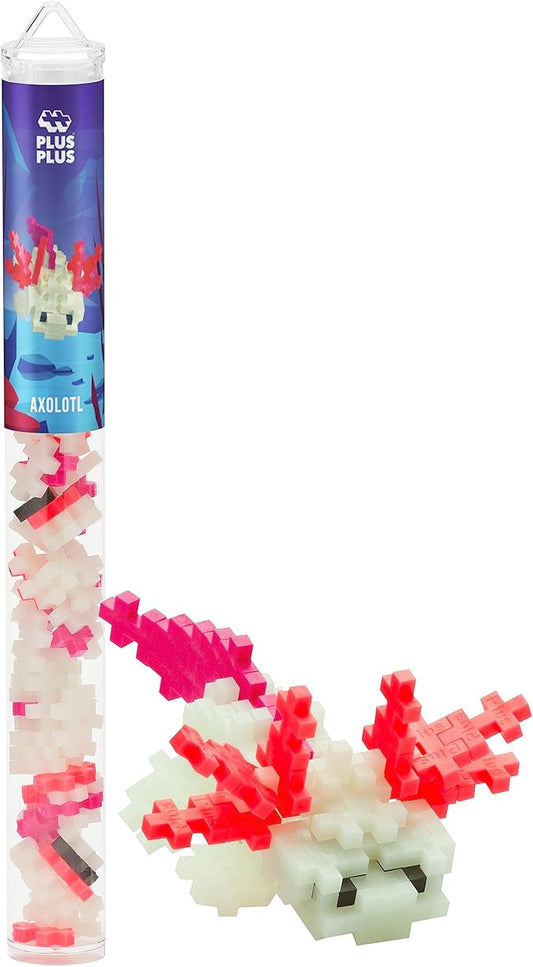 PLUS PLUS 3D Puzzle Building Block Set, 70 Mini Interlocking Pieces, Fun STEM Toys for Kids - Axolotl Mini Maker Tube