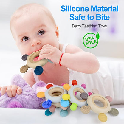 Baby Teething Toys Silicone Teethers BPA Free Silicone Rudder