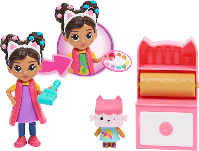 Gabby’s Dollhouse, Art Studio Set with 2 Toy Figures 2 Accessories, 3 and