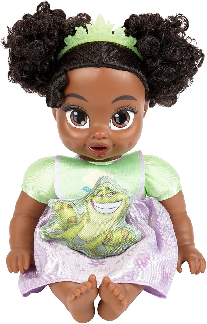 Disney Princess Tiana Baby Doll Deluxe with Tiara, Carrier