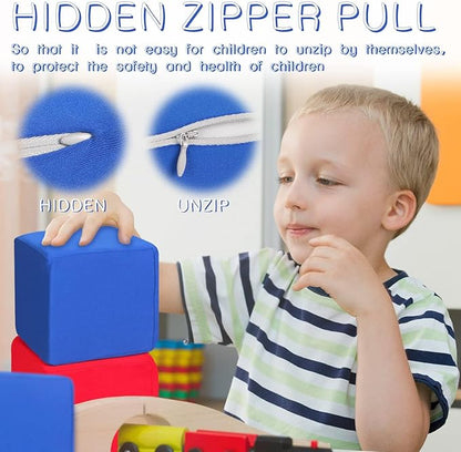 Foam Blocks for Toddlers 1-3, 12 PCS 5.5 inch Foam Soft Cubes for Kids