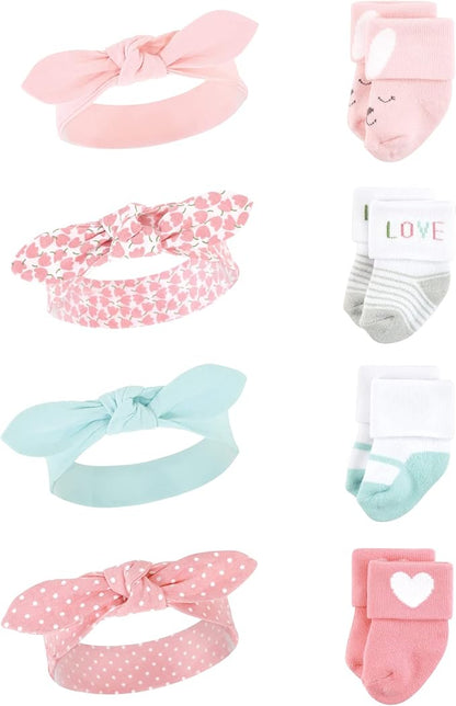 Hudson Baby baby-girls Headband and Socks Set