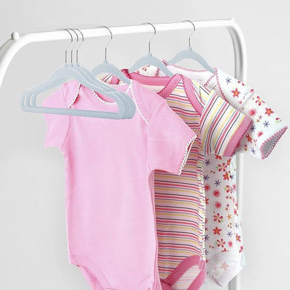 Kids Velvet Hangers 15 Pack, 11 Inch Size Non-Slip Baby Hangers, Space-Saving Nursery Hangers, Perfect Infant/Toddler Clothes Hangers for Daily Use(Blue)