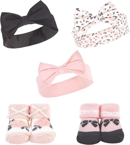 Hudson Baby baby-girls Headband and Socks Set