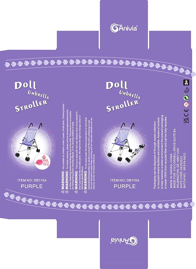 Doll Stroller Toy Anivia Realistic Doll Stroller Heart Design Gifts