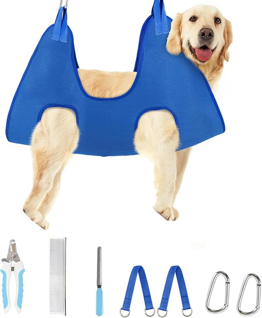 Supet Dog Grooming Hammock Harness for Cats Dogs, Relaxation Pet Grooming Hammock Restraint Dog & Small Animal Leashes Sling for Grooming Grooming Helper for Nail Trimming Clipping