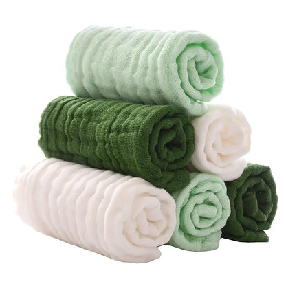 MUKIN Baby Washcloths - Soft Face Cloths for Newborn, Absorbent Bath Face Towels 6-12x12 inches