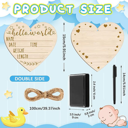 Thyle Baby Announcement Sign Wooden Baby Name Sign for Hospital